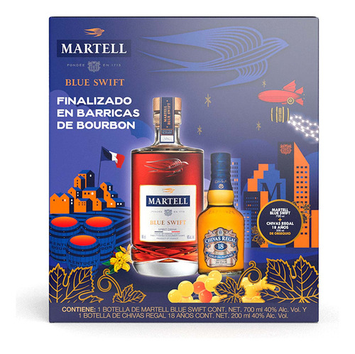 Cognac Martell 700 ml + Chivas Regal 18 200ml