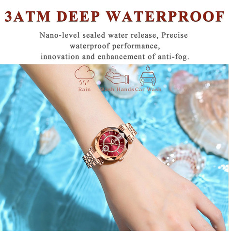 Reloj De Cuarzo Elegante De Lujo Con Diamantes Para Mujer