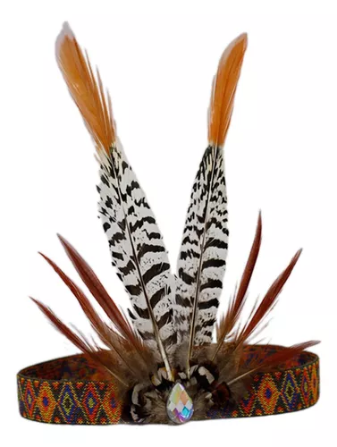 Diadema De Plumas, Tocado Indio, Corona India Para Fiesta