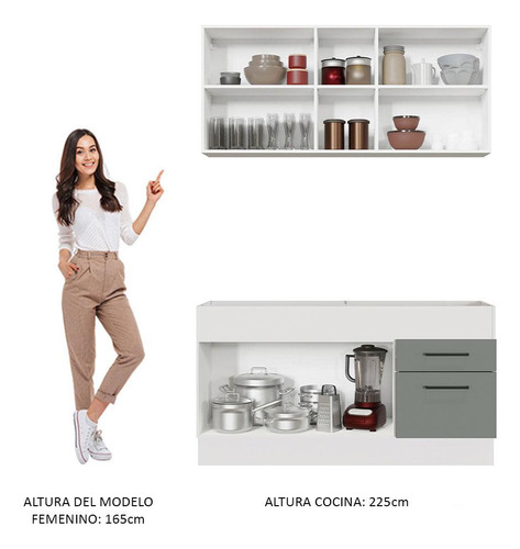 Cocina Integral Completa Modular Madesa Agata 150cm Bg 02