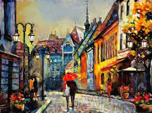 Imagem 2 de 2 de Papel Parede Moderno Pintura Artístico Ptr04 - 2,67m X 2,55m
