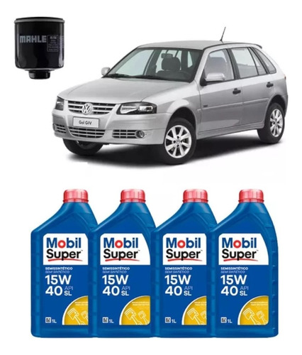 Mobil 15w40 Kit Troca Óleo Gol 1.0 G4 8v Filtro Oc250