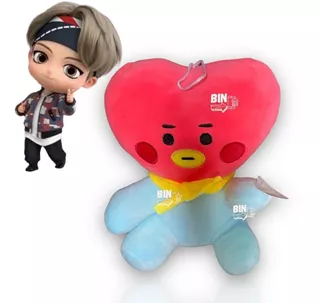 Peluche Corazón Tata Bt21 Taehyung Bts Colgante 21cm Alien