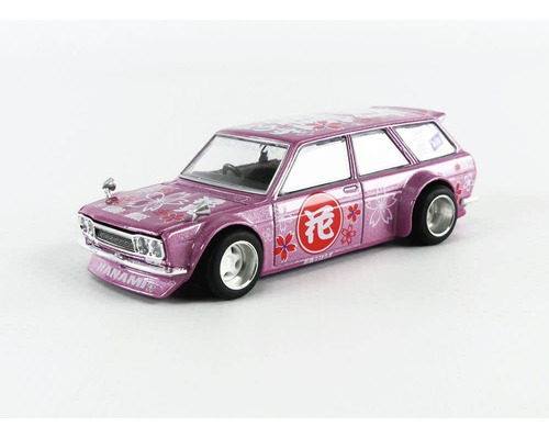 Truescale Miniatur Datsun Wagon Hanami Rosa Diseñado Jun