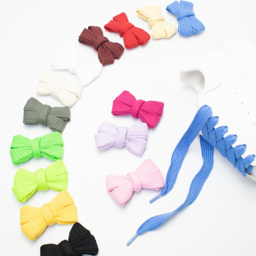 Cordones Planos De Polialgodón De Una Sola Capa, 14 Colores,