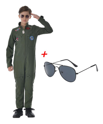 Disfraz De Halloween De Top Gun Maverick Flight Para Niños