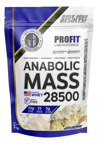 Hipercalórico Anabolic Mass 28500 3kg Profit Labs Sabor Leite Ninõ
