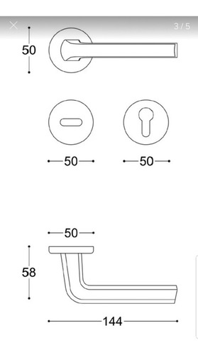 Imagen 4 de 8 de Manija Puerta Picaporte Doble Aluminio T/acero Inoxidable