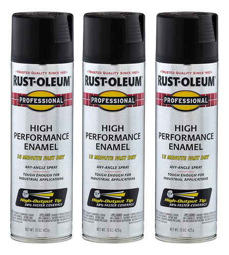 Pintura Aerosol Esmalte Alto Rendimiento 425 G Negro Plano P