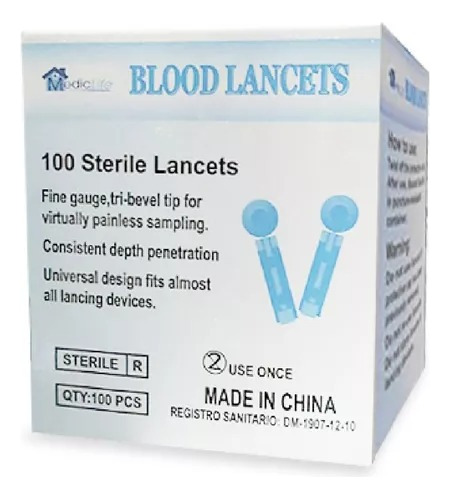  Tiras Reactivas Para Medir Glucosa Sangre Gratis 100 Lancet
