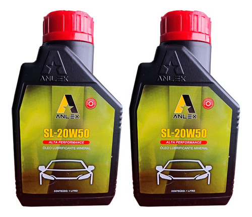 2 Litros Oleo De Motor Mineral Anlex Sl 20w50 1 Litro