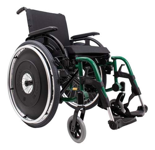 Cadeira De Rodas K3 Alumínio Pés Removíveis 42cm Verde Folha