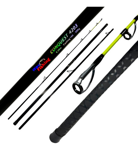 Vara De Pesca Pesada Way Fishing Preto - 4.2m X 580g - Média Rápida Para Isca De 10g