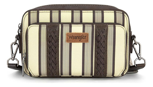 Cartera Deportiva Wrangler Cowgirl C Importada Original Marrón Oscuro Rayas