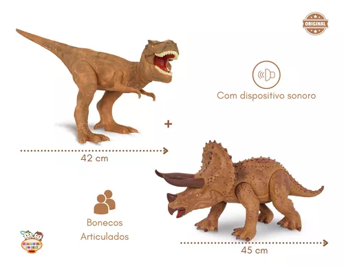 Dinossauro Tyrannosaurus Rex 42Cm Dino World Som Cotiplá