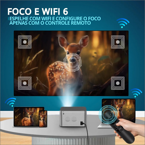 Projetor Portátil Hy350 4k Wifi Hdmi Bluetooth Android Smart