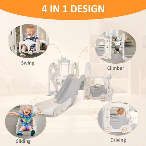 Elevon Juego De Tobogán Y Columpio 4 En 1 Para Niños Pequeño