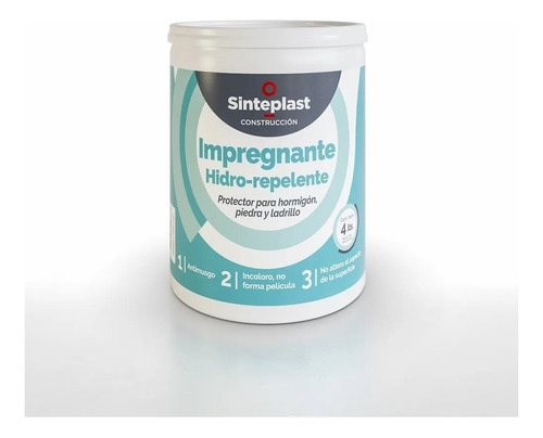  Impregnante Hidrorepelente Para Hormigón 4 Lt. Sinteplast. Color Transparente