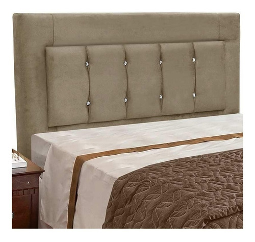  Cabeceira de cama Dobuê Cancún 140cm x 123cm Veloplus mascavo