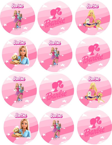 Plancha De Sticker Personalizados - Barbie