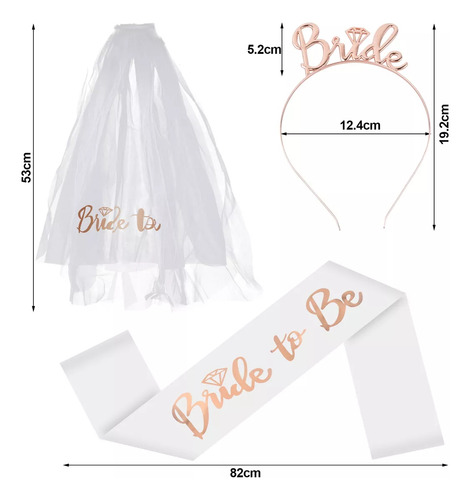 Accesorios Para Despda De Sol Bride To Be , 3 Piezas