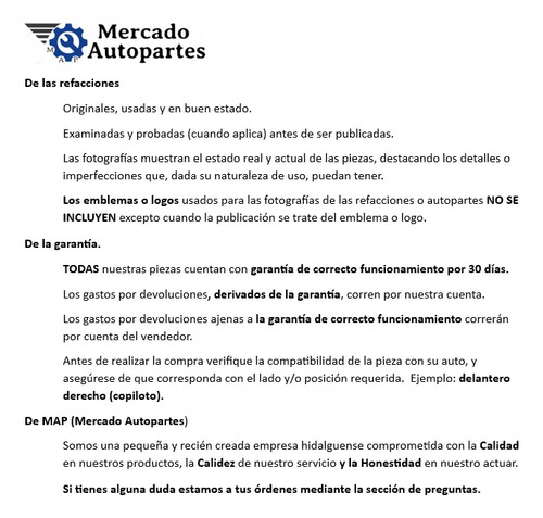 Plato Porta Balatas Piloto Chevrolet Sonic 13-17 (Usado)