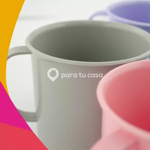 Taza Grande Cerámica Colores Mug Café Desayuno 400cc Pack X8