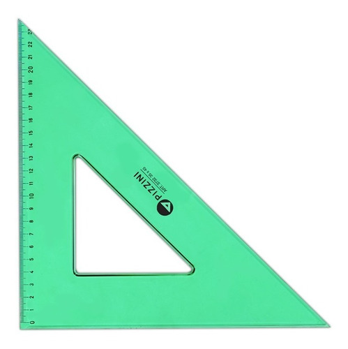 Escuadra 45º X 35 Cm Pizzini Verde Art.3732 Dibujo Tecnico