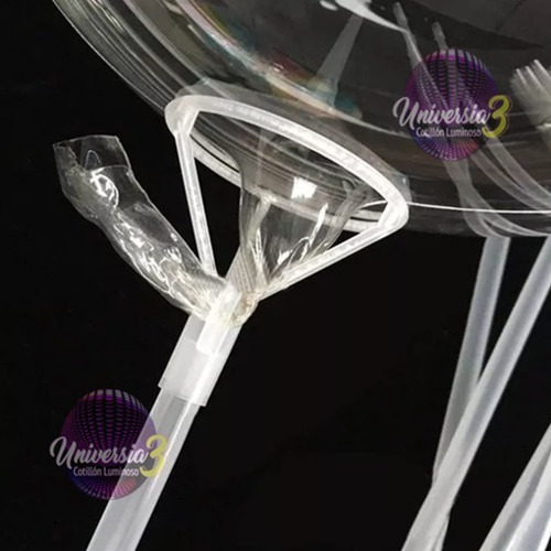 Imagen 2 de 4 de 10 Palito + Portaglobo Mediano 60cm Transparente Cotillon