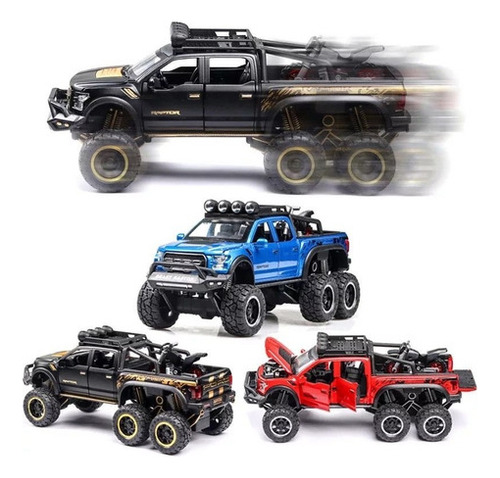 Ford Raptor F150 Tuning Edition Miniatura Metal Autos 1:28 Color Negro