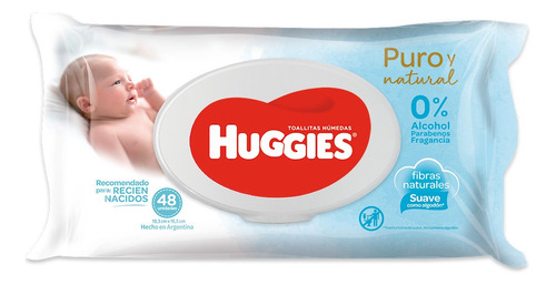 Toallitas húmedas Huggies Puro Y Natural 48 u