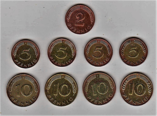 Alemania 9 Monedas Distintas Por Valor Año O Ceca Leer