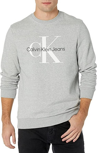 Buzo Algodon Calvin Klein Gris Logo.