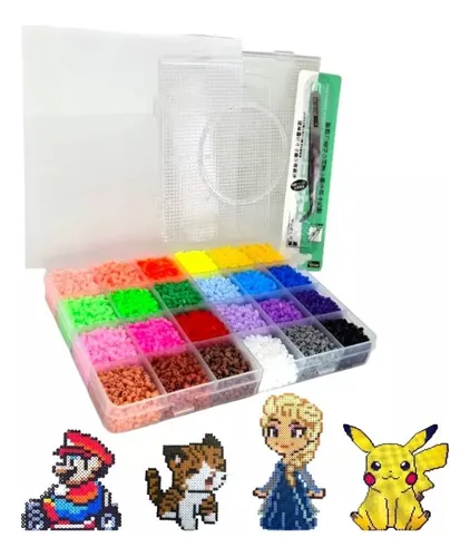 Estuche 6000 Hama Beads 18 Colores +tabla Pinza Papel Perler
