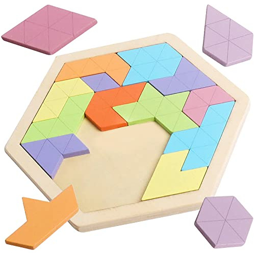 Puzzle Hexagonal De Madera Niños Y Adultos  Juego De R...