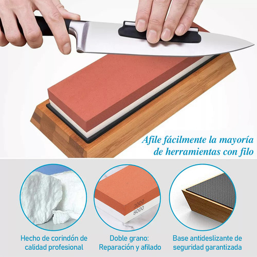 2 Piedras de Afilar Profesionales - Piedra de Afilar Doble Cara 400/1000 y 3000/8000 - Alta Calidad y Durabilidad, Ideal para Todo Tipo de Cuchillos