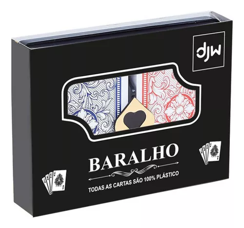 2 Jogos De Carta Baralho 100% Plástico Impermeável 54 Cartas