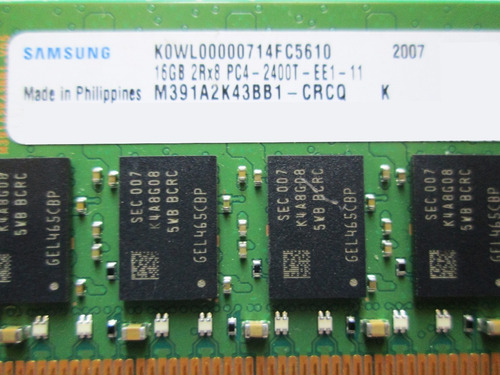 Memoria Ram 16gb 2rx8 Pc4-2400t Ddr4 M391a2k43bb1- Crcq (Usado)