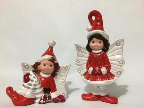 Adornos Navideños Duendecillos Navidad Decoración Ceramica