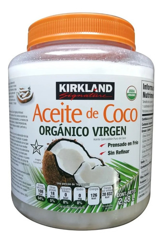Imagen 1 de 2 de Aceite Comestible Puro De Coco Orgánico Virgen Sin Refinar