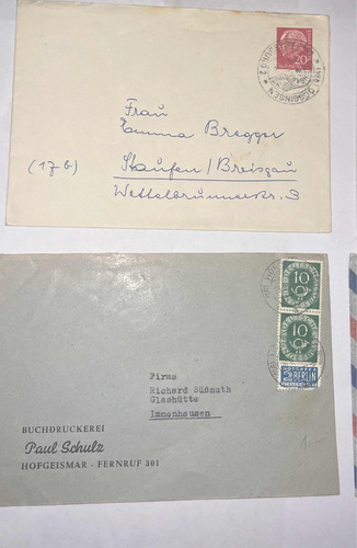Sello Correo Alemania Sobre Primer Día De Colección 4 Sobres (Usado)