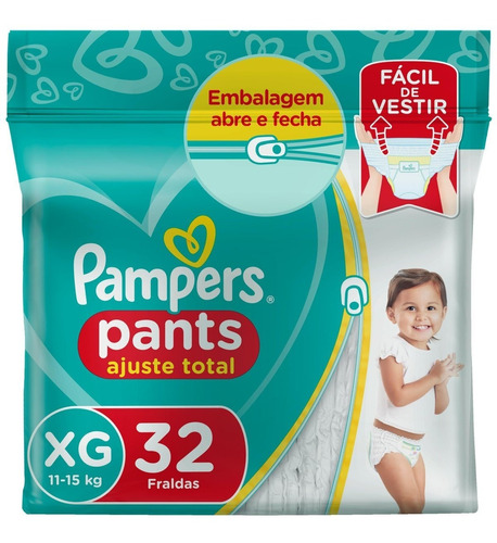 Fralda Pampers Pants Ajuste Total Xg - 32 Unidades