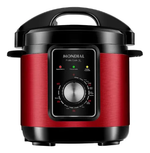 Panela De Pressão Elétrica 700w Pe-47-3l-ri Vermelho Mondial Freq...