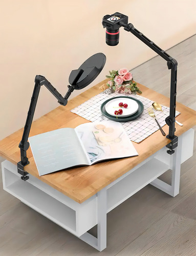 Suporte Mesa Braço Articulado Grava De Cima P/ Baixo - Ls24 Cor Preto