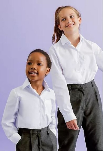 Imagen 5 de 5 de Camisa Blanca Manga Larga Cuello Corbata De Talla 4 - Xl