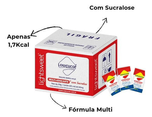 Adoçante Com Sucralose Caixa Com 400 Sachês De 0,5g Kit C/ 3