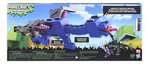 Blaster Nerf Minecraft Ender Dragon Con 12 Dardos De Espuma