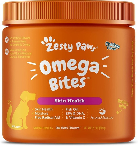 Zesty Paws Omega 3 Bites Skin Health Especial Para La Piel