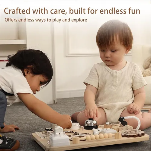 Busy Board Montessori De Madera – Tablero De Actividades 10 En 1 Para Motricidad Fina Y Aprendizaje Temprano