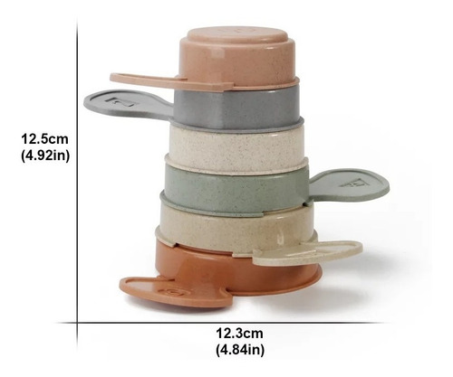 Imagen 4 de 9 de Tazas Apilables 6 Piezas Torre Texturas Numeros Bebe 402 Edu